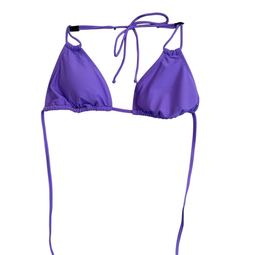 No Boundaries Women's Purple Triangle Bikini Top XL Adjustable Ties - Picture 4 of 7